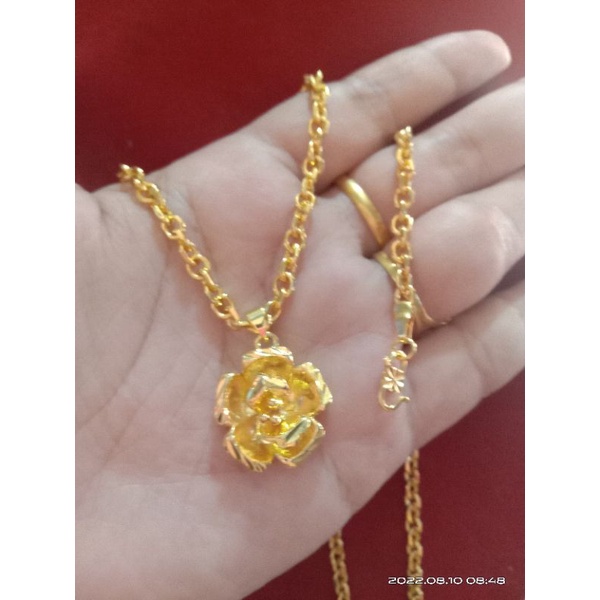 kalung Medan besar bunga 60cm dan 75cm lapis emas 24 k