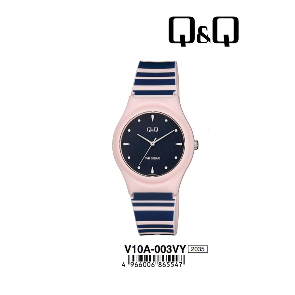 SALE Jam Tangan Wanita Casual Rubber Motif Analog Original Q&amp;Q QNQ QQ V10A Series