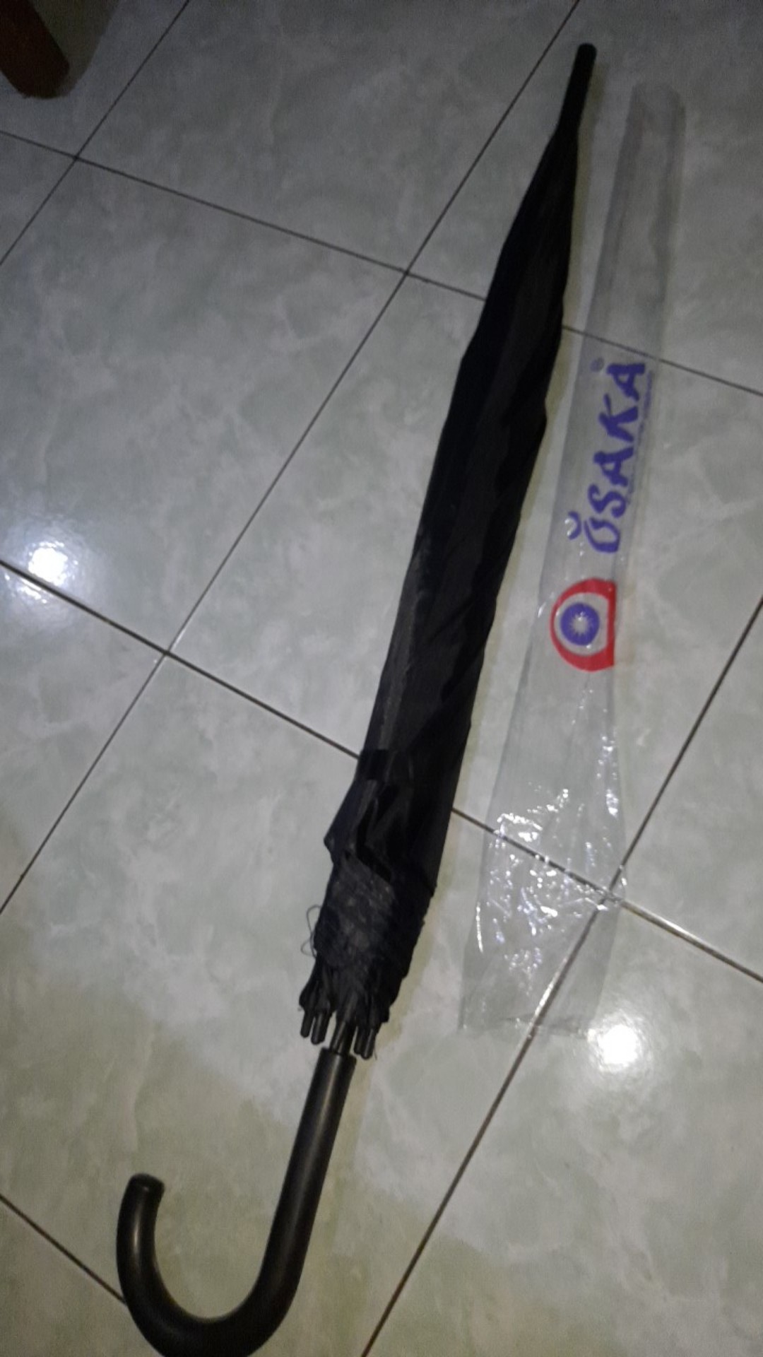 Payung Standard Panjang Luar Dalam Hitam