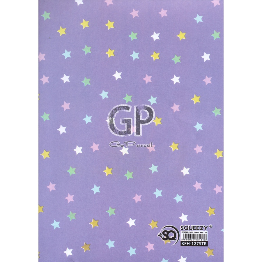 ( 5 Lembar ) PURPLE SQ - KERTAS KADO DOFF / GIFT WRAPPING PAPER STRIPED PASTEL STAR EUSTHATIC