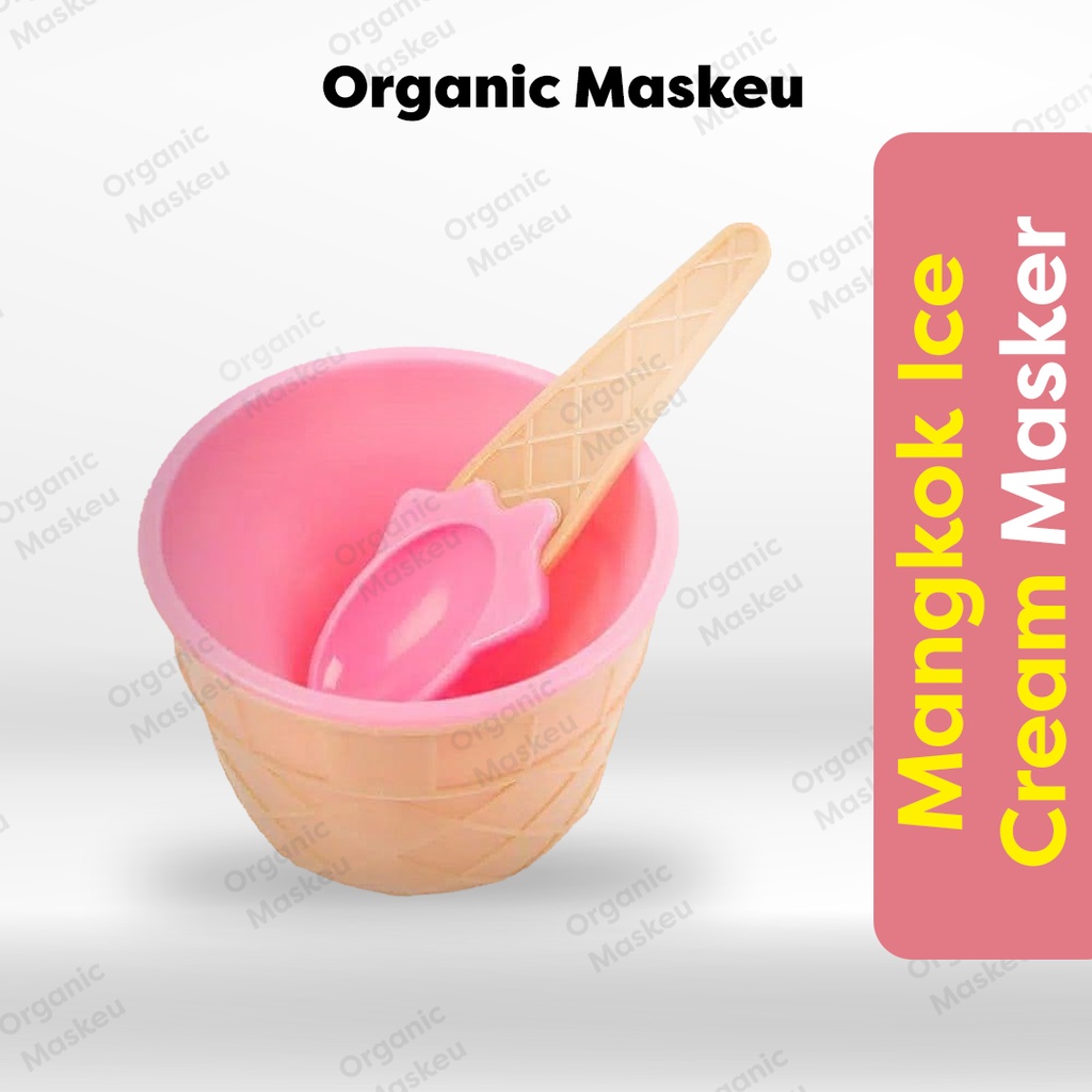 MANGKOK ES KRIM MASKER SET 2IN1 MANGKUK SENDOK ICE CREAM