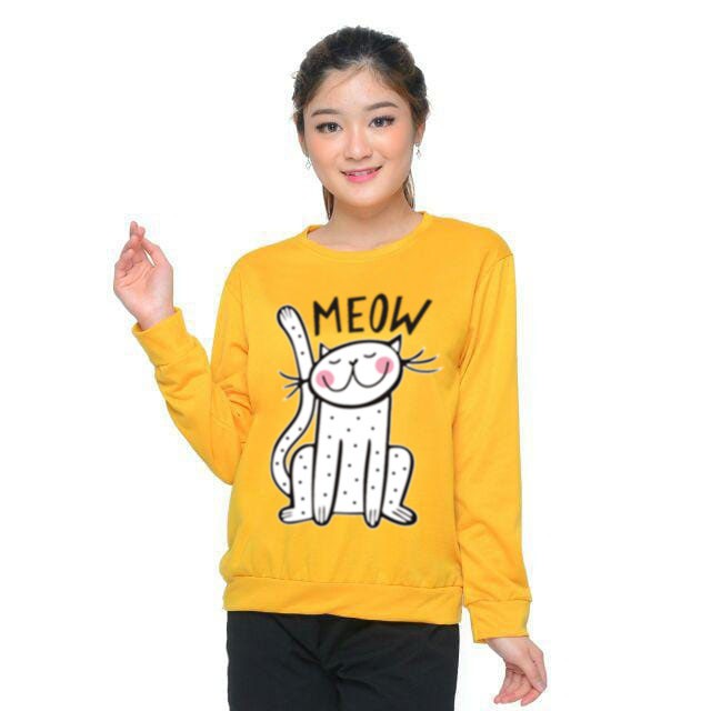 Bess - Sweater Murah Wanita / Sweater Lengan Panjang MEOW BINTIK