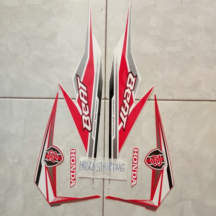 striping beat 2019 putih merah