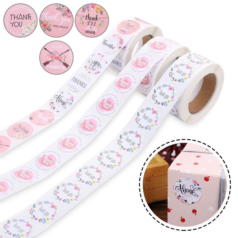 Nanas 500 Pcs/roll Label Stiker Perlengkapan Pesta Ulang Tahun Hadiah Packaging Scrapbooking Dekorasi Rumah Segel Label