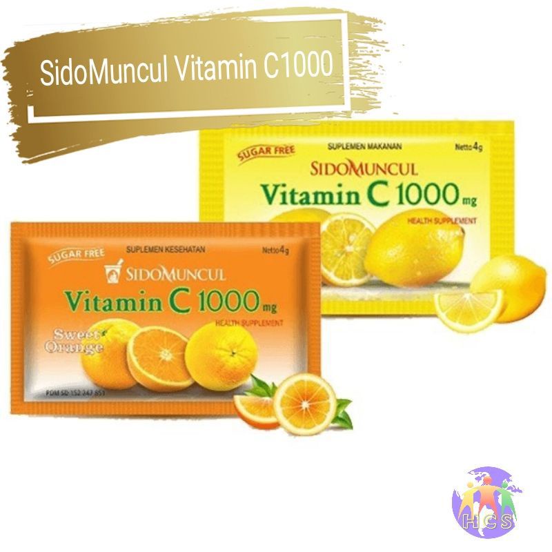 

sidomuncul vitamin C 1000 1box isi 6 sachet rasa lemon dan rasa orange