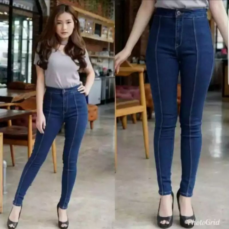 DF - CELANA JEANS HIGH WAIST 27-34 // HIGHWAIST HW LIPAT TULANG TENGAH