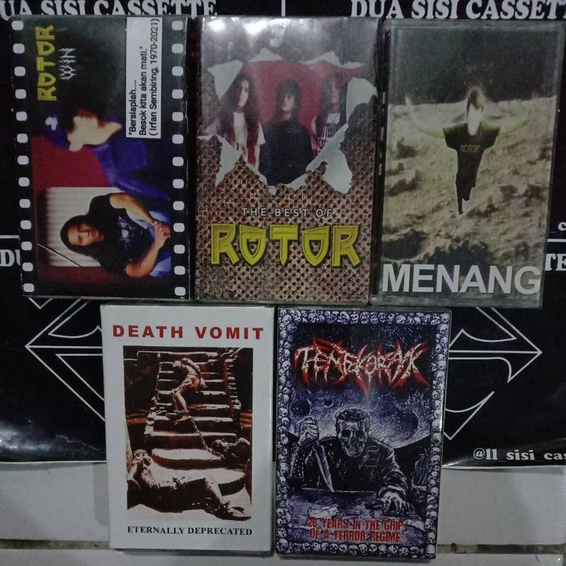 paket kaset pita rotor - menang win the best of - death vomit - tengkorak