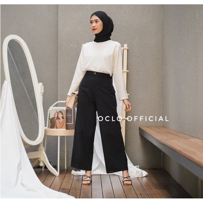 Zazara cullotes by oclo official original oclo kulot linen Yuka slim by simplytee kulot hitam wanita