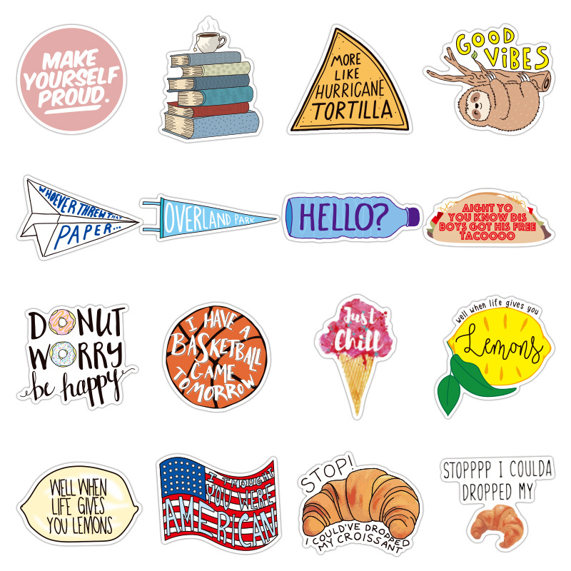50Pcs/set Love Yourself Waterproof DIY Stickers For Laptop Moto Skateboard Luggage Refrigerator Notebook Decor