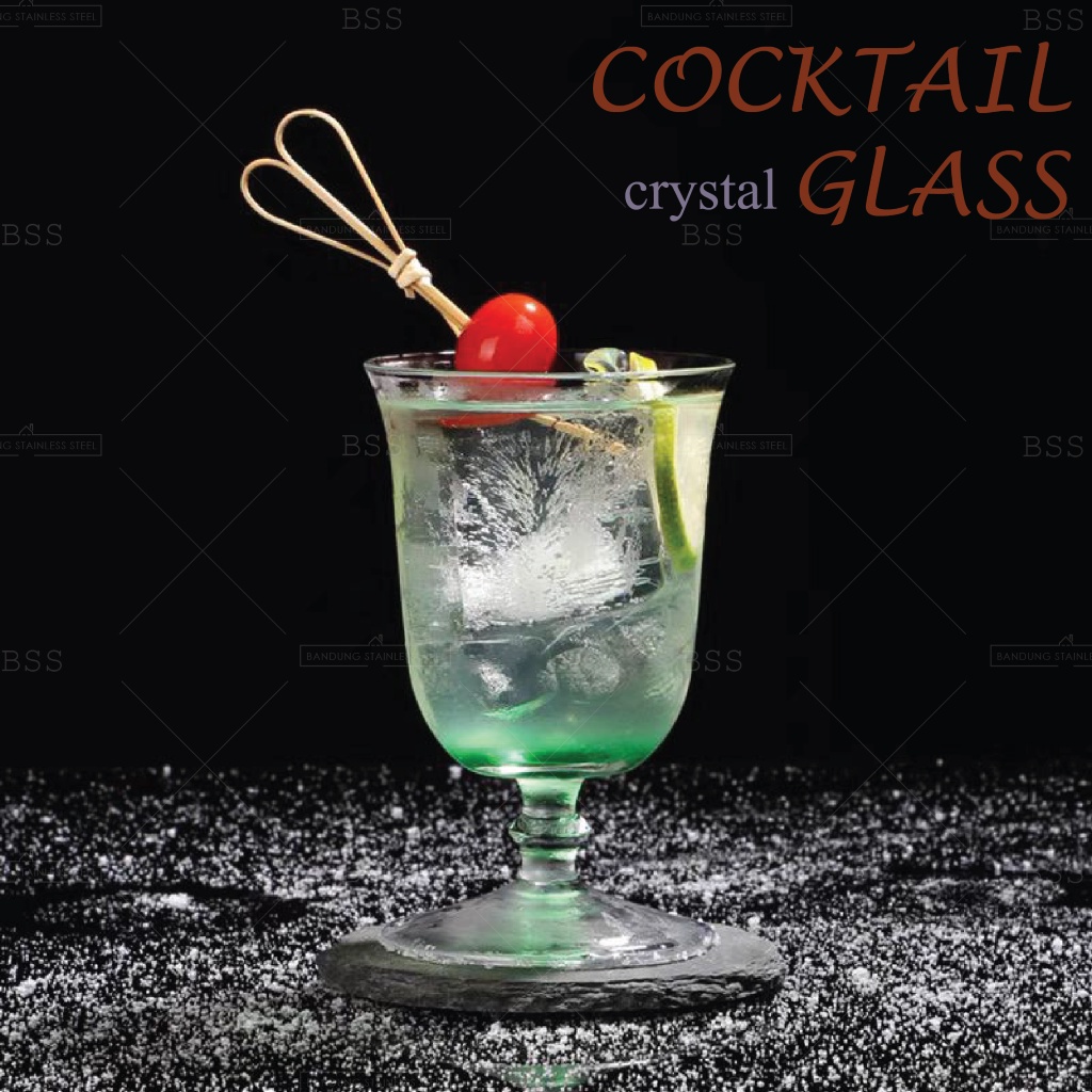 Gelas Cocktail 230ml Kristal Kaca Kaki Singapore Sling Mojito Jus Cantik Drinking Glass