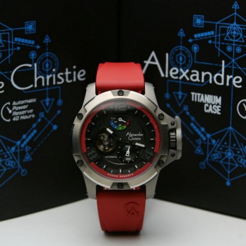 Jam Tangan Alexandre Christie AC6295 Rubber Red Limited Edition