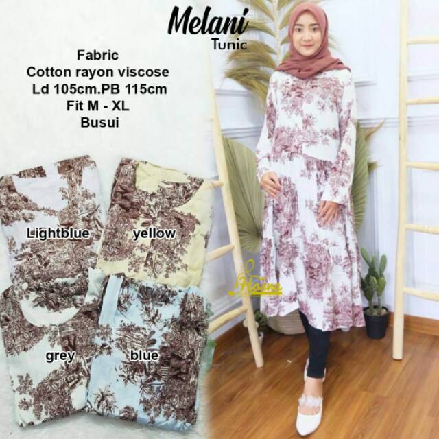 Baju tunik busui model kekinian size XL terbaru, tunik cantik - Melani