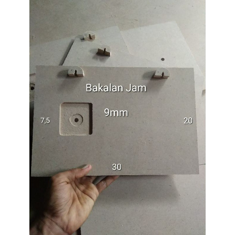 Bakalan Jam Dinding MDF 9mm 20x30(cm), siap pakai.