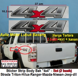 sticker stiker list strip body bak tulisan 4x4 strada sticker stiker list strip body bak tulisan 4x4 strada