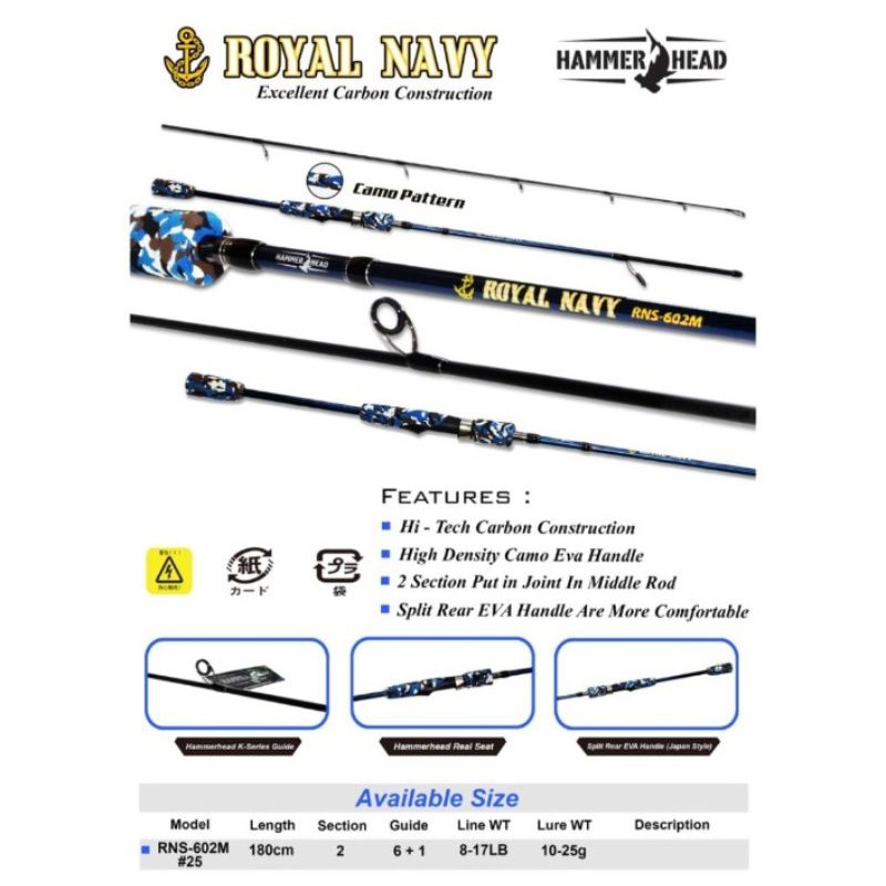 joran hammer head royal navy 602 180cm