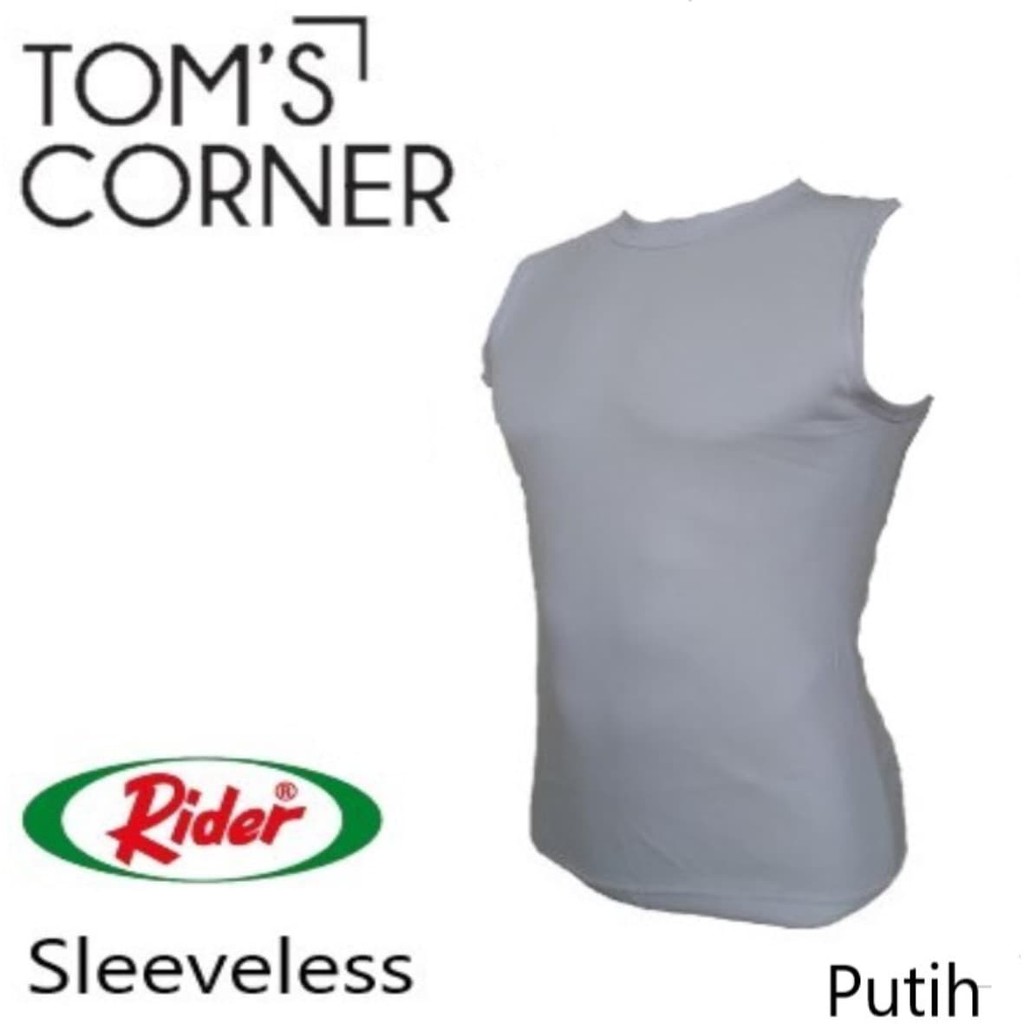 PROMO KAOS DALAM / SINGLET / BAJU PRIA RIDER TANPA LENGAN PUTIH FITNESS GYM TERMURAH