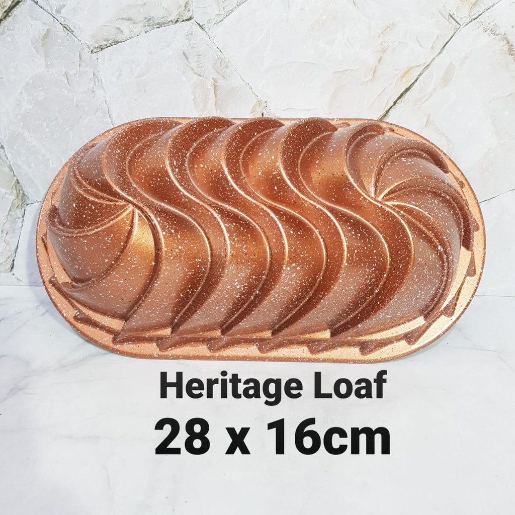 loyang kue HOTCHEF coating loaf cake pan 28x16cm anti lengket rose gold non stick HERITAGE