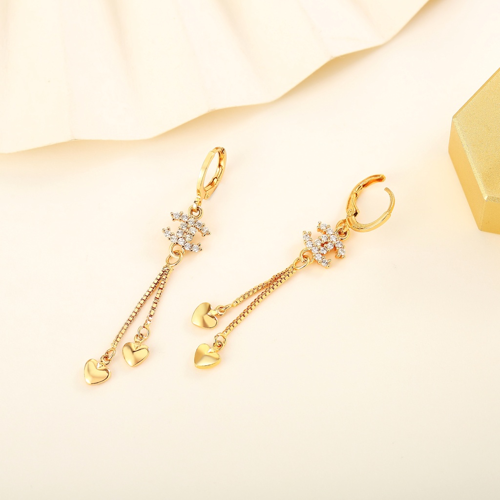 Y123 Anting Wanita Panjang Temperamen Merah BersihAnting Wanita Korea Titanium Anti Karat-4