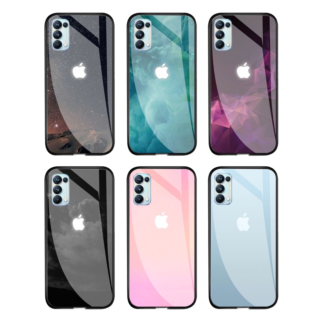 Softcase Glass Oppo Reno 5 - Kaca Anti Pecah - Case Lucu - kesing Oppo Reno 5 - softcase Oppo Reno 5