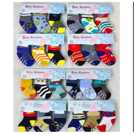 Kaos Kaki Bayi Isi 3 Bahan Spandex dan Bermotif Baby Kingdom/Winteku