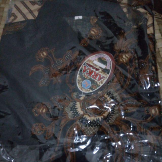 Kemeja Batik Pria Masakini Motif Pagar Bungga Putih Dan Coklat Cream