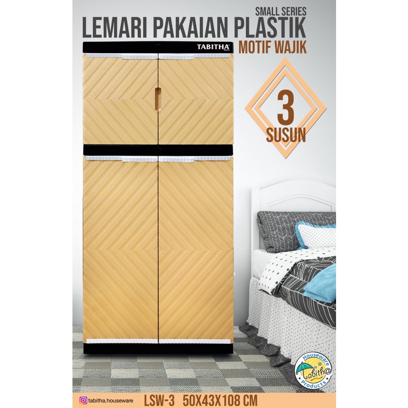 Lemari Plastik Tabita Lemari Pakaian Tempat Baju Kabinet Plastik LSW3 TABITA