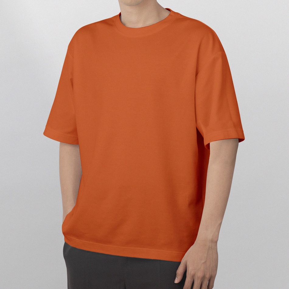 Kaos Polos Premium Orange Bata Oversize - Unisex ESCOLT