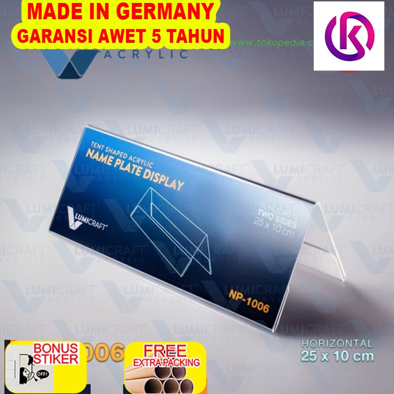 

Terlaris Label/Name Plate Display/Stand Acrylic/Akrilik Model Tenda - 25x10 cm