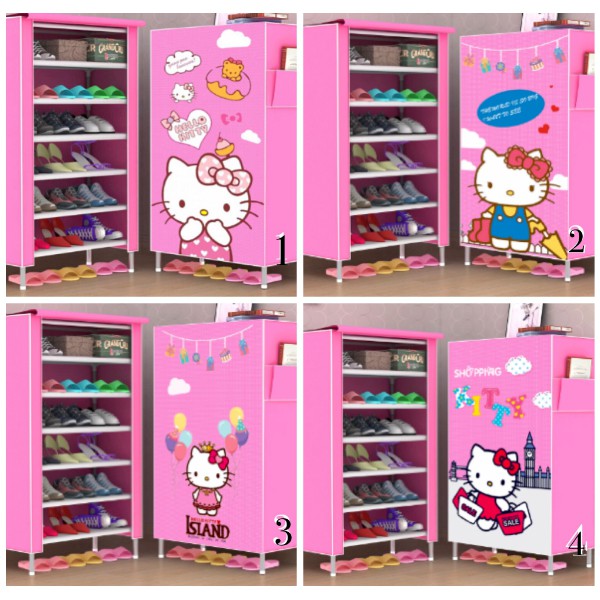 Rak Sepatu HELLO KITTY Kain 6 Susun
