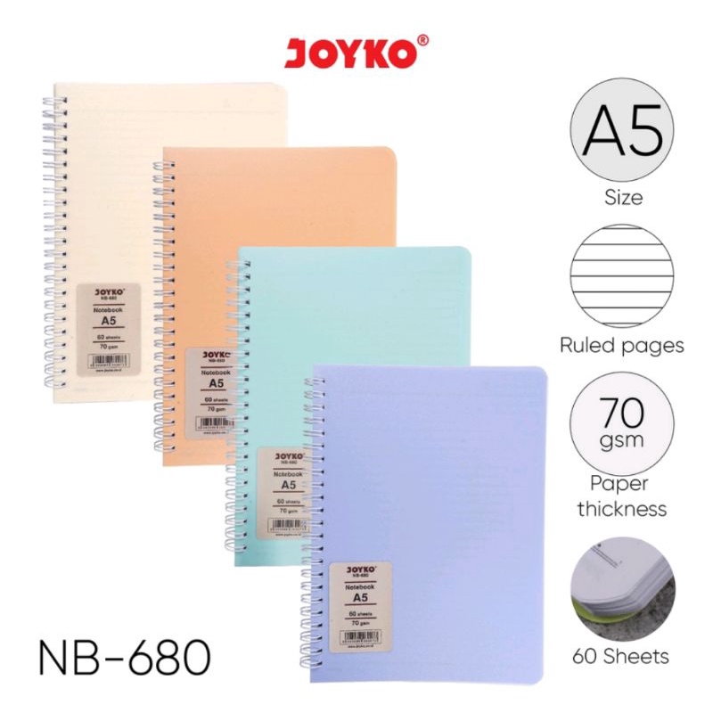 

Ruled Notebook / Diary / Agenda / Buku Catatan Bergaris Joyko NB-680 60 lembar