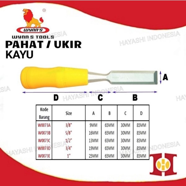 Palu Pahat Alat Ukir Kayu Ketok Wood Flat Chisel