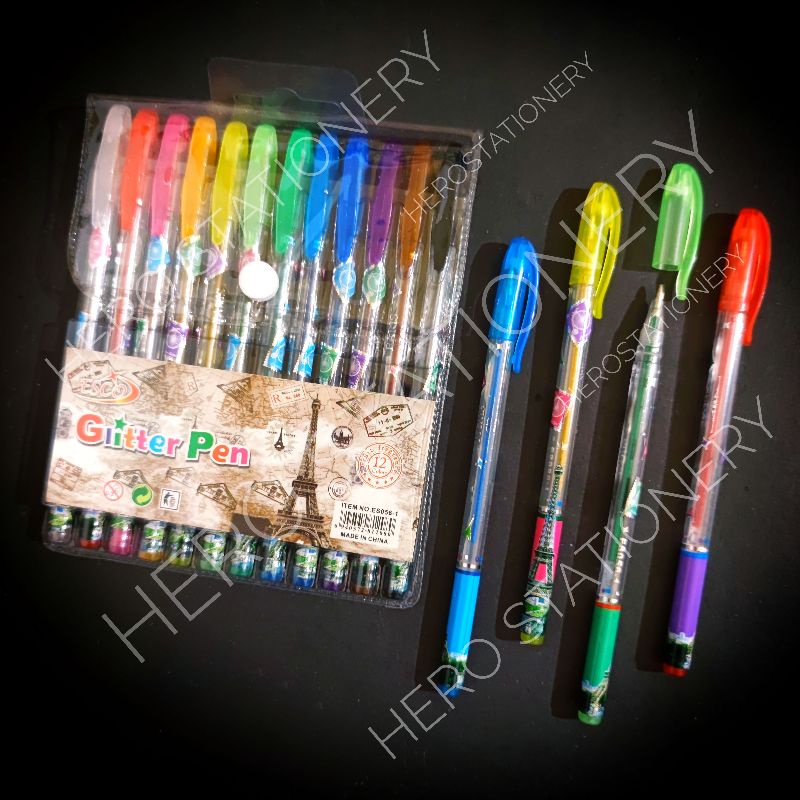 

Pena glitter pen set 12 warna