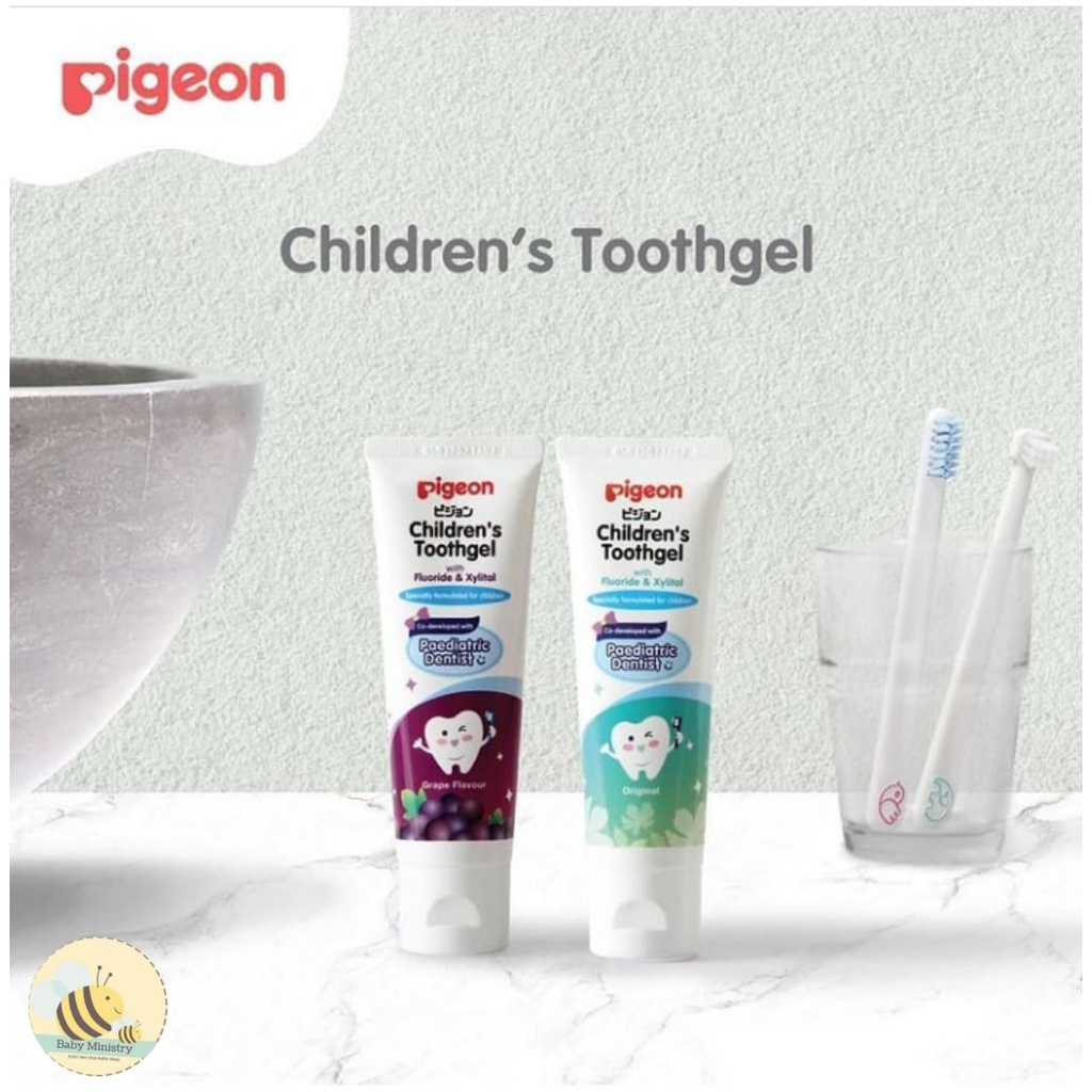 PIGEON CHILDREN'S TOOTHGEL (2+ Thn) / PASTA GIGI ANAK/ PASTA GIGI/ODOL / tooth paste / pigeon/ odol gel / baru / menghasilkan busa / with flouride / menjaga gigi dan gusi