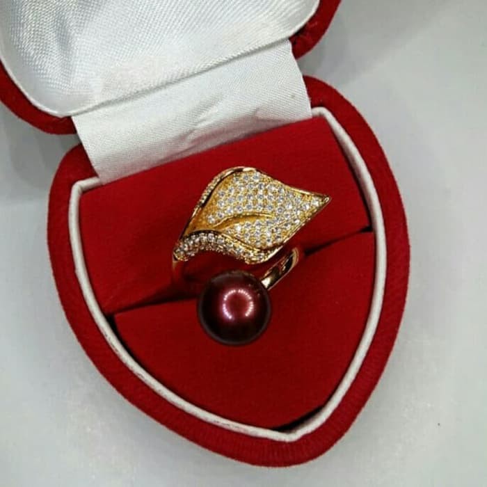 Cincin Mutiara Lombok Cincin Mutiara Air Tawar Lombok rangka Rodium /Alsa Pearls
