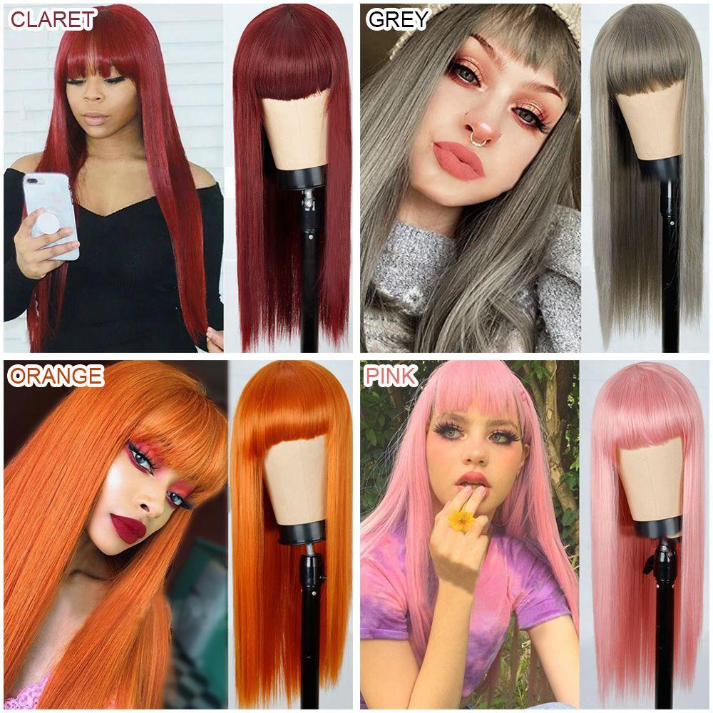 TOP Wig Wanita Hot Rambut Tebal Pakaian Wanita High Temperature Line Long Hair