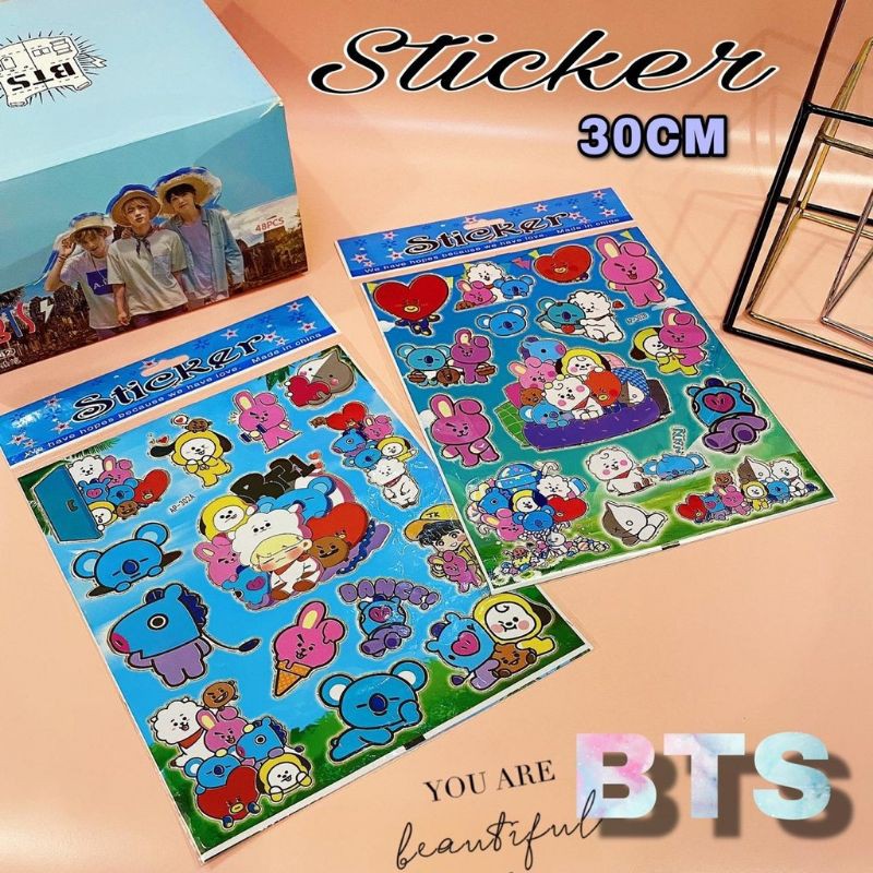 STICKER BTS 30CM ORIGINAL IMPORT BTS BT21 GAMBAR TEMPEL