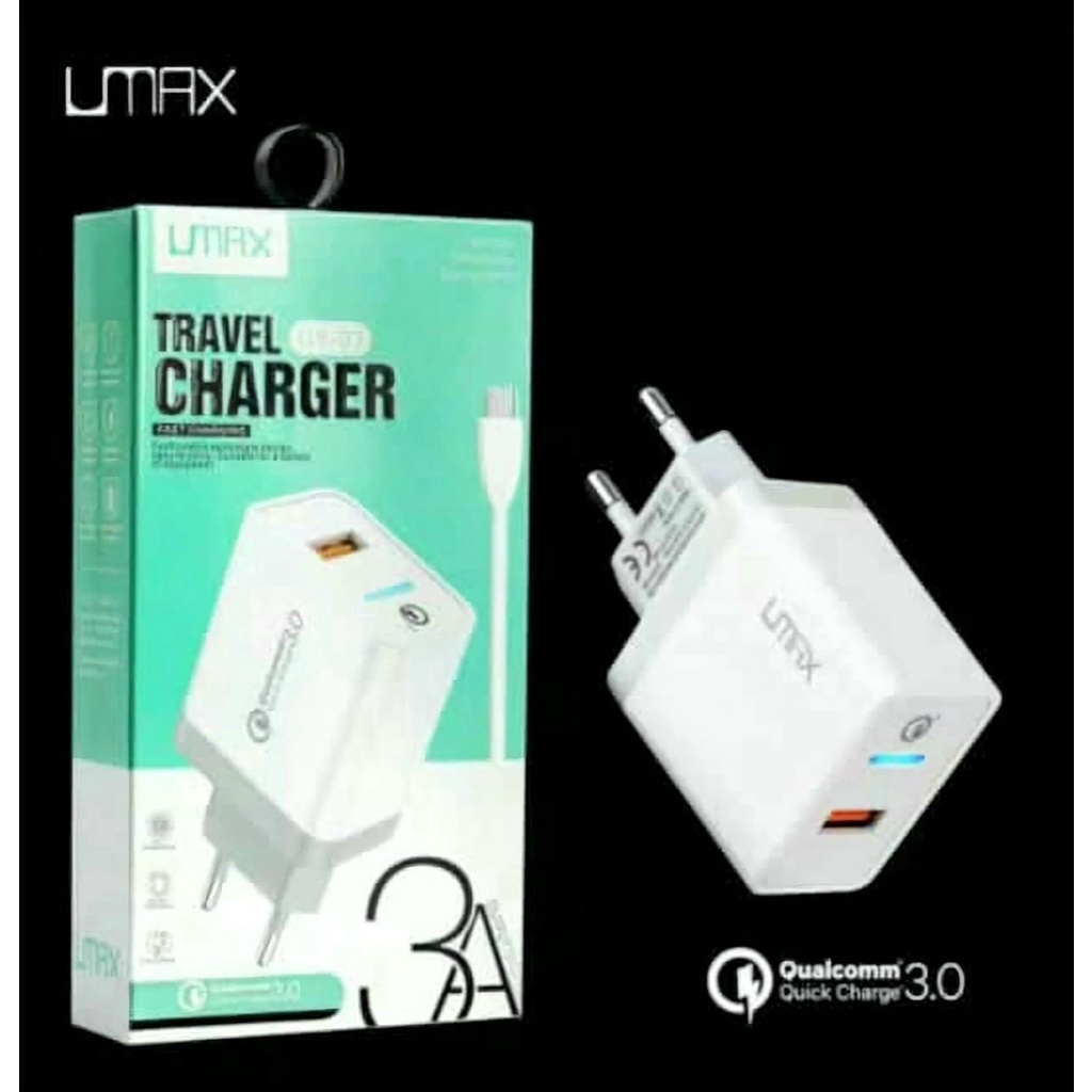 CHARGER CAS Umax UX03 Fast charging QC 3.0 qualcomm kabel Micro usb / Type C 3A original