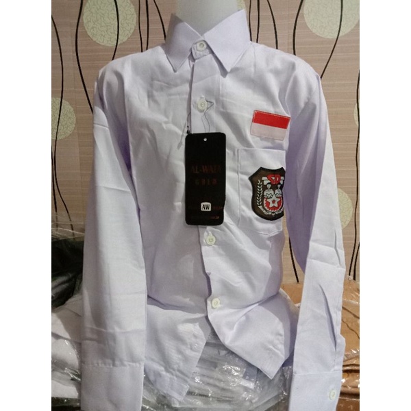 BAJU SEKOLAH/BAJU PUTIH MEREK ALWAFA GOLD LENGAN PANJANG/SERAGAM SEKOLAH