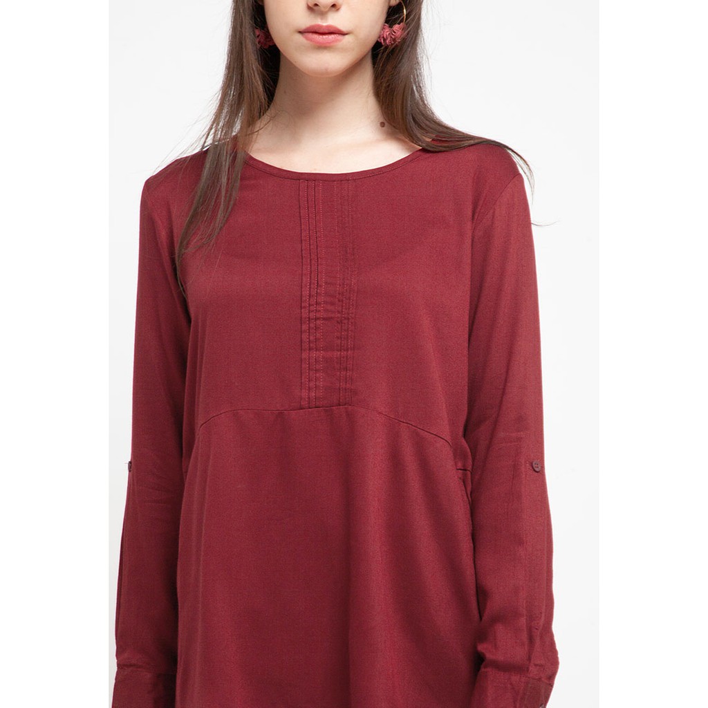 Rodeo - Blouse Wanita - Vada Top - Maroon-2