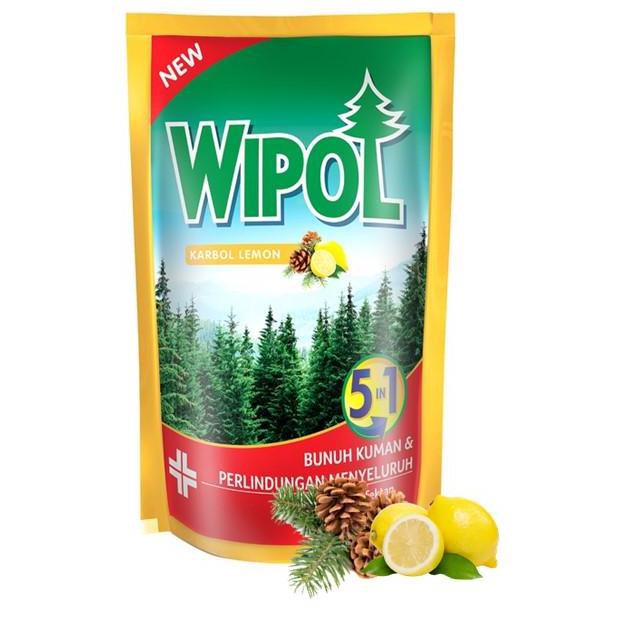 j-5 Wipol Sabun Karbol Pembersih Lantai Lemon Tangguh Bunuh Kuman 780 ml Twin Pack "