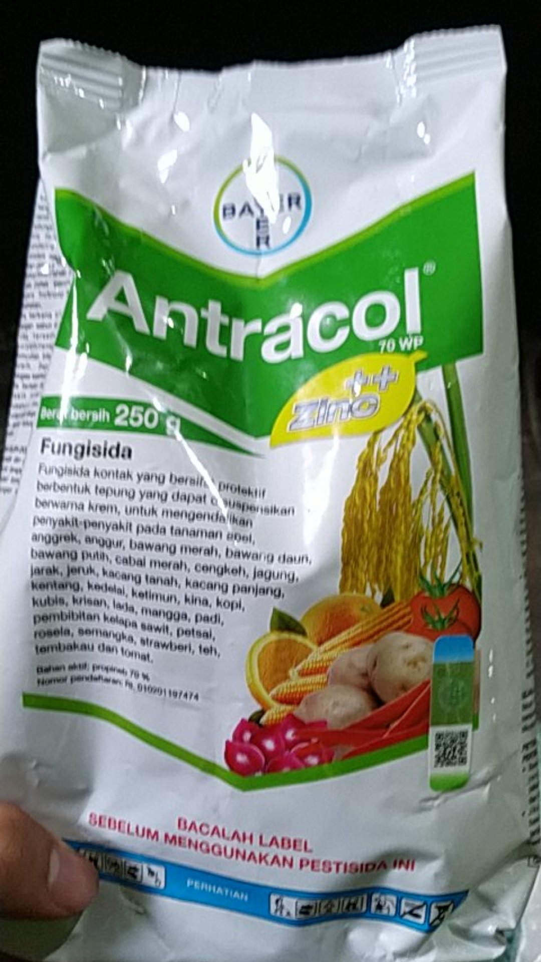 Fungisida Antracol 70 Wp Zinc Kemasan Pabrik 250 Gram