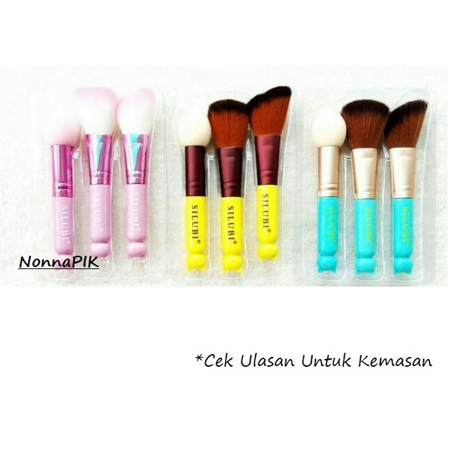 Make Up Brush Set Box / 3 Kuas Face Brush Makeup Kosmetik