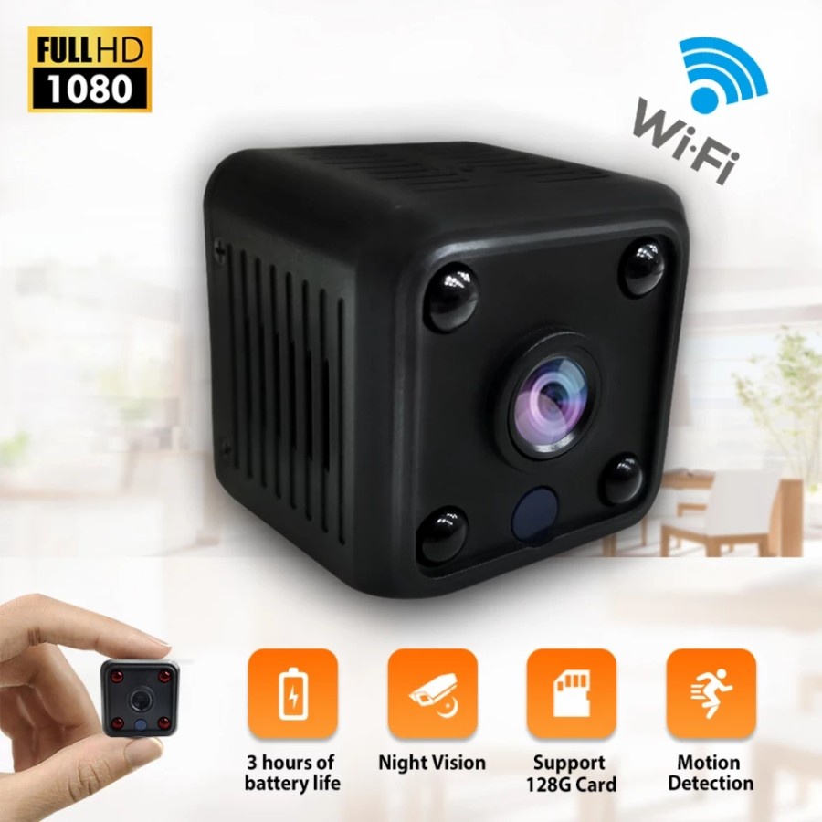 Camera Mini Tersembunyi Kamera Kecil Tanpa Kabel CCTV Wifi Pengintai Mini Jarak Jauh Tanpa Kabel SPY Cam Hidden Camera JS106