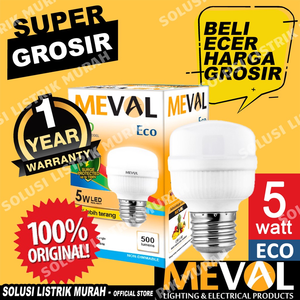 MEVAL Eco Lampu LED Kapsul 5W Putih