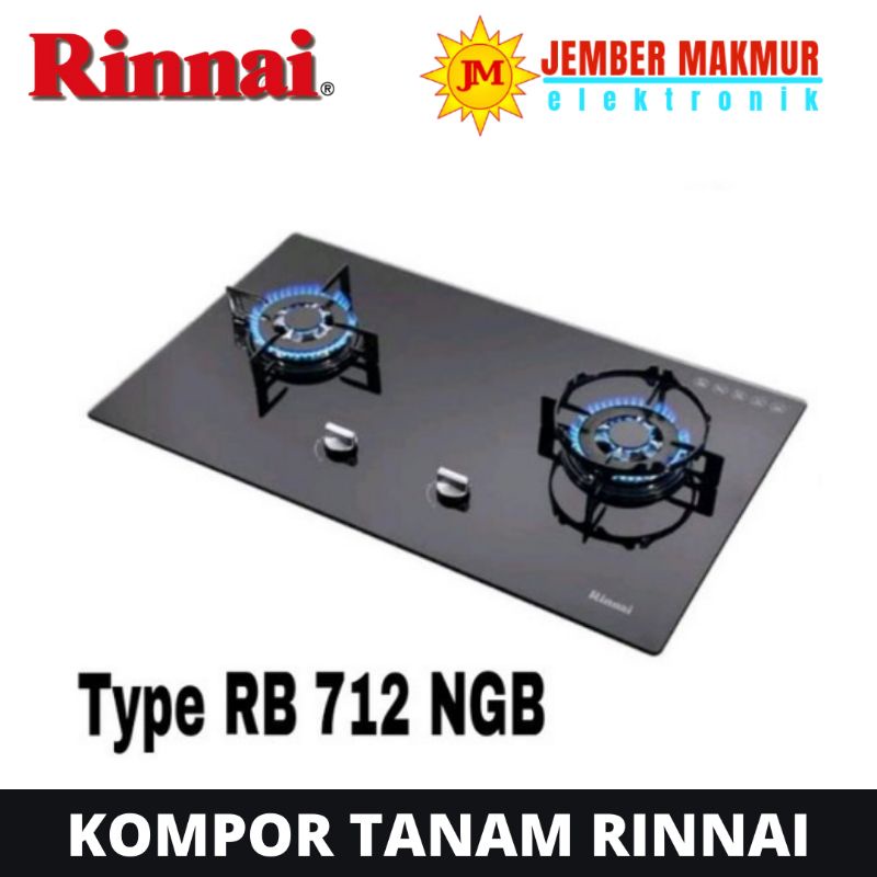 Kompor Tanam RINNAI 2 Tungku RB-712NGB/RB712NGB/712 NGB