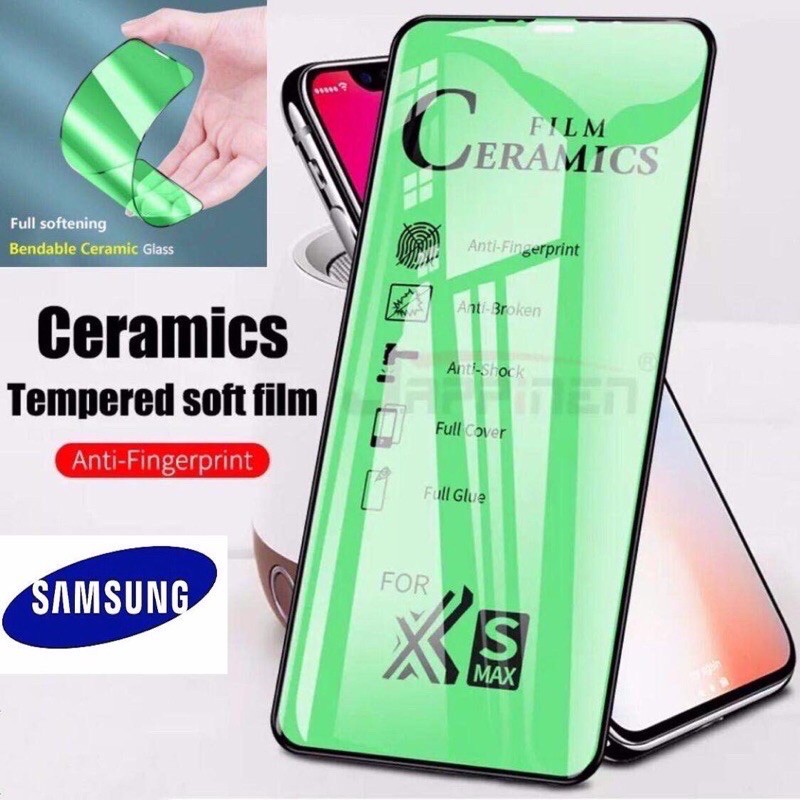 SAMSUNG A01 CORE/A6 2018/A7 2018/A750/A8+/A80/A90 TEMPERED GLASS CERAMIC FILM FULL COVER FULL