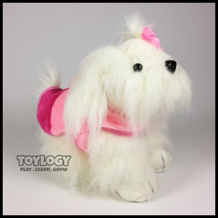 Magic Boneka Anjing Maltese Dan Baju ( Maltese Puppy Stuffed Plush Animal Do