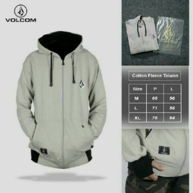 Jaket volcom warna putih susu | jaket hodie original