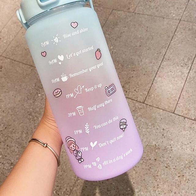 ► ALOBON botol minum jumbo 2 liter botol minum viral motivational Water bottle botol minum motivasi