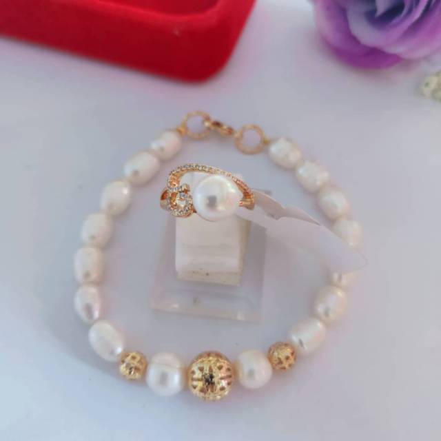 Set rhodium lapis emas mutiara lombok terbaru|Set mutiara lombok|Set mutiara asli bersertifikat|Set 